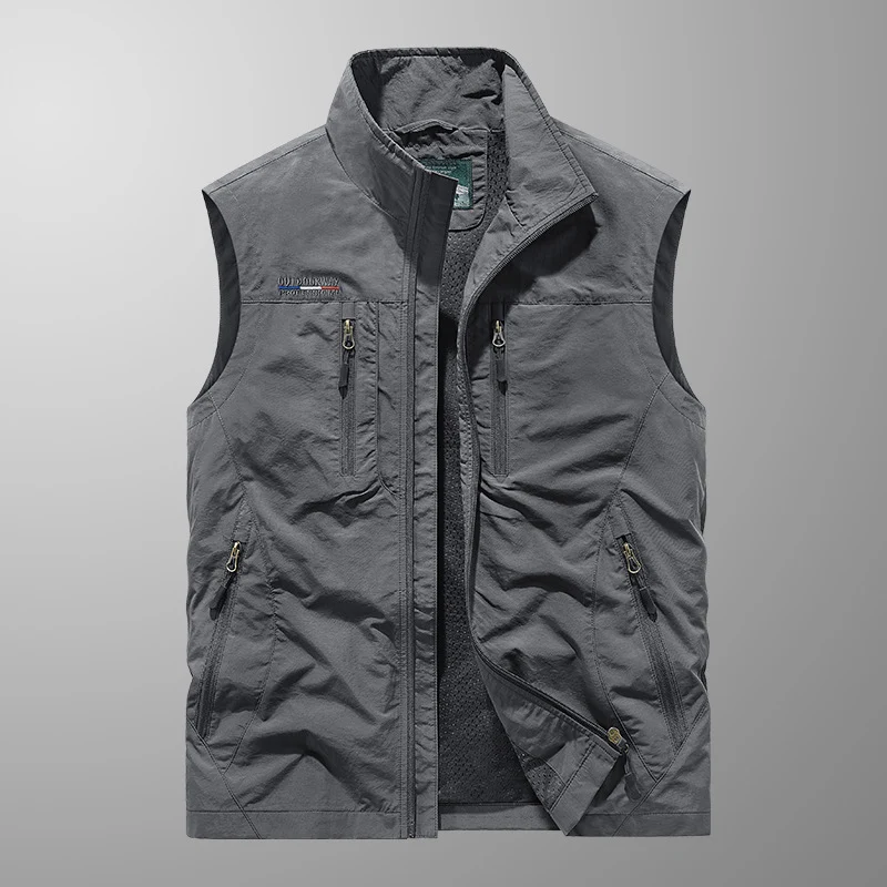 Herren Outdoor-Utility-Anglerweste mit atmungsaktivem Meshrücken und multifunktionalen Taschen Drune