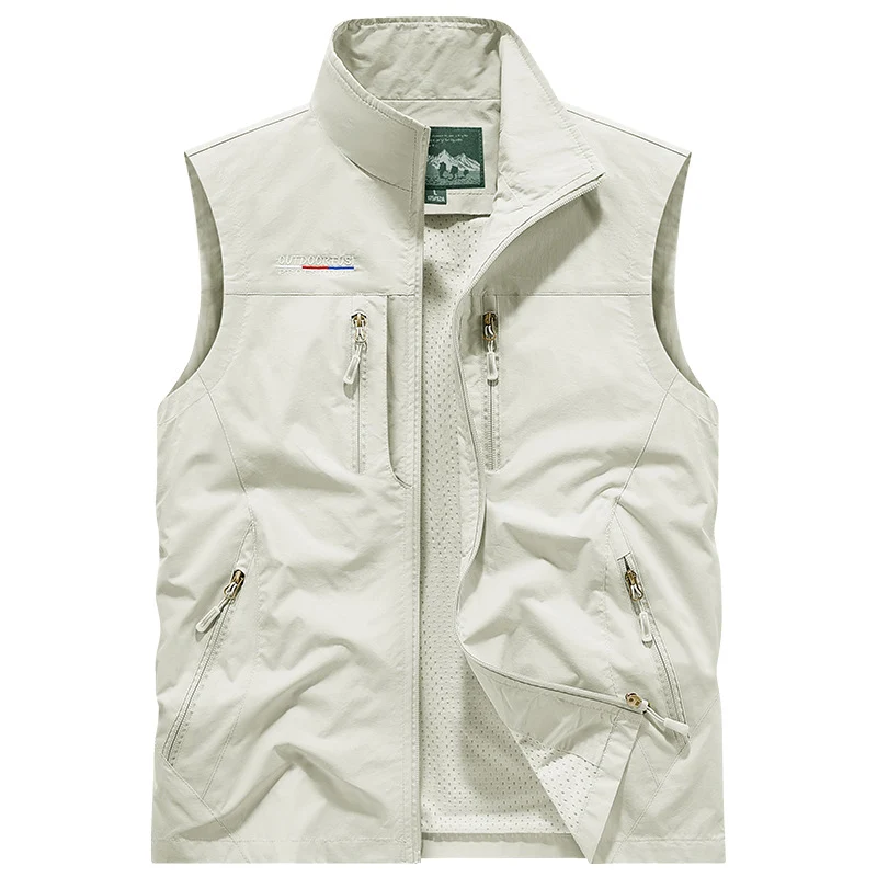 Herren Outdoor-Utility-Anglerweste mit atmungsaktivem Meshrücken und multifunktionalen Taschen Drune