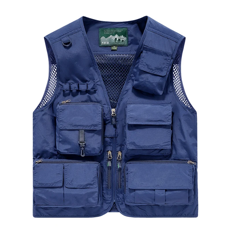 Herren Outdoor-Utility-Anglerweste mit atmungsaktivem Meshrücken und multifunktionalen Taschen Drune