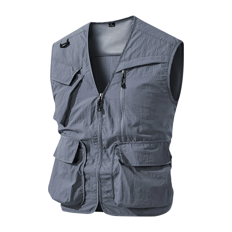 Herren Outdoor-Utility-Anglerweste mit atmungsaktivem Meshrücken und multifunktionalen Taschen Drune