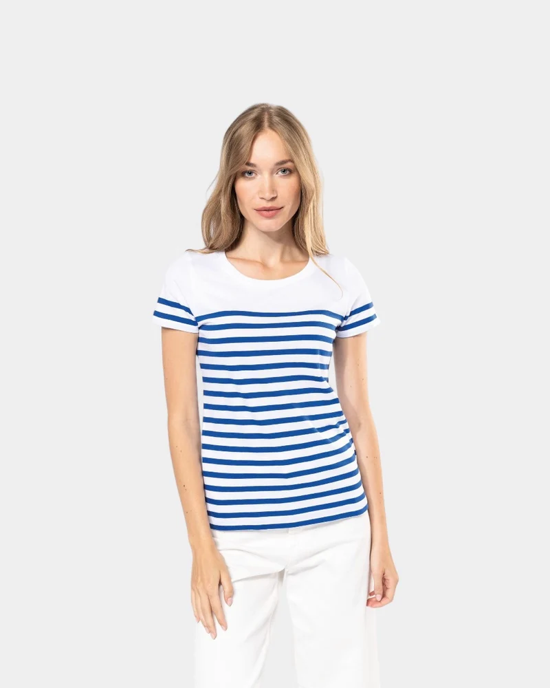 Marine-T-Shirt mit Rundhalsausschnitt für Damen zum Personalisieren