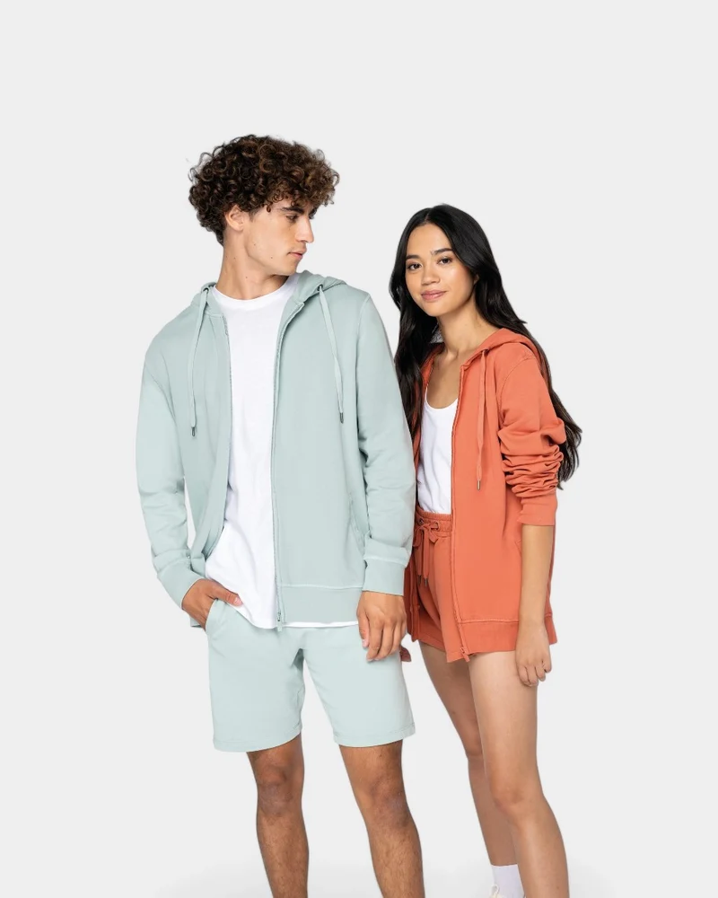 Kapuzensweatjacke mit Reißverschluss Made in Europe zum Personalisieren