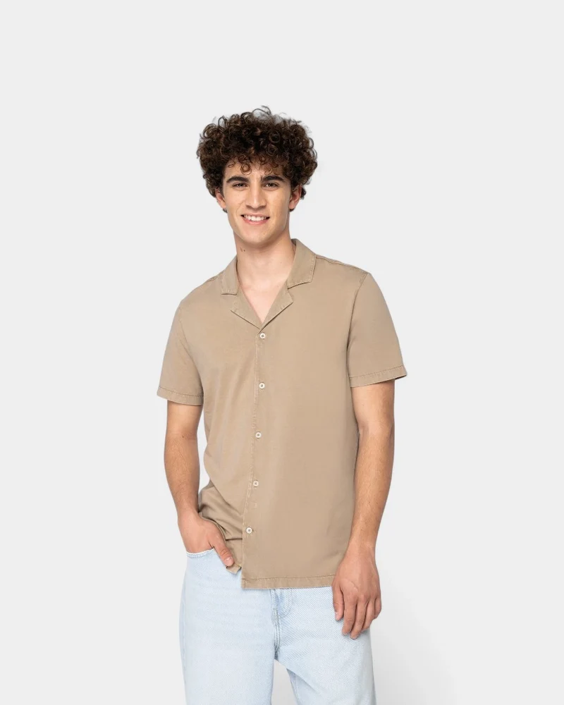 Kurzarmhemd im Washed-Look für Herren zum Personalisieren