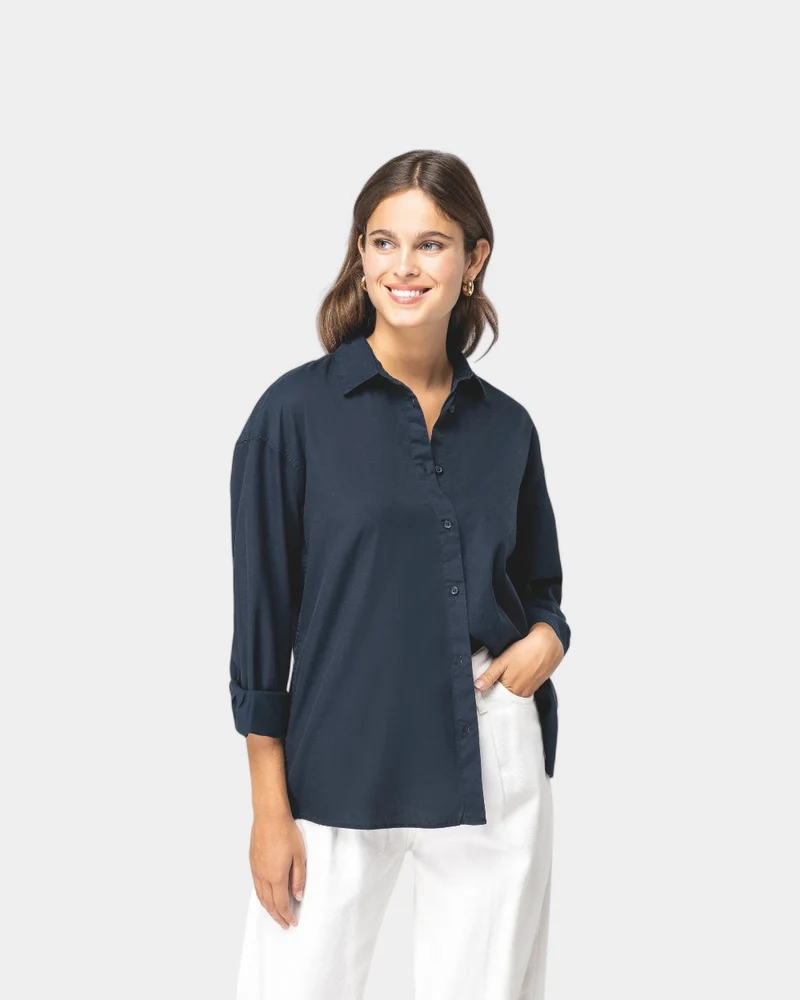 Damenbluse aus Lyocell zum Personalisieren
