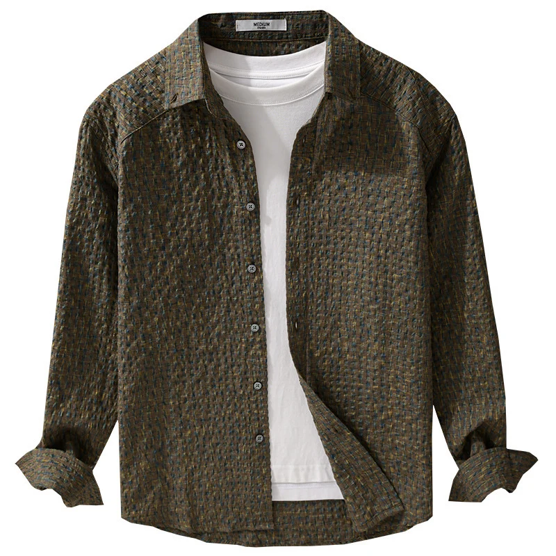 Damen Leichtes Crinkle-Karohemd im Overshirt‑Stil mit Aquarell-Check und relaxed Fit Drune