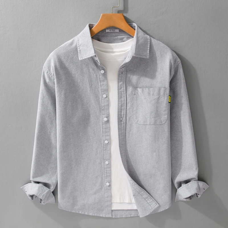 Damen Leichtes Baumwoll-Overshirt mit Kentkragen, aufgesetzter Brusttasche und Relaxed-Fit Drune