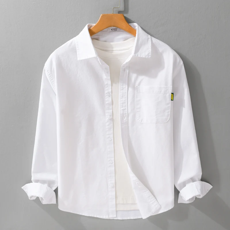 Damen Leichtes Baumwoll-Overshirt mit Kentkragen, aufgesetzter Brusttasche und Relaxed-Fit Drune
