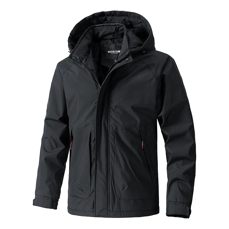 Herren Wasserdichter Outdoor-Parka mit Kapuze, atmungsaktiv und winddicht Drune
