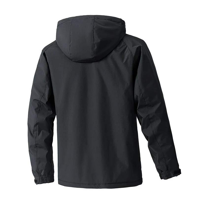 Herren Wasserdichter Outdoor-Parka mit Kapuze, atmungsaktiv und winddicht Drune
