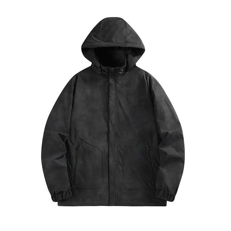 Herren Wasserdichte Kapuzen-Softshelljacke mit mattierter Oberfläche und verdecktem Reißverschluss Drune