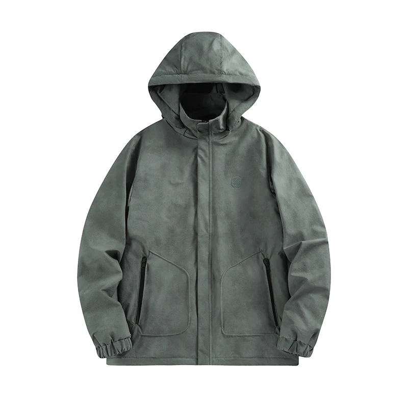 Herren Wasserdichte Kapuzen-Softshelljacke mit mattierter Oberfläche und verdecktem Reißverschluss Drune