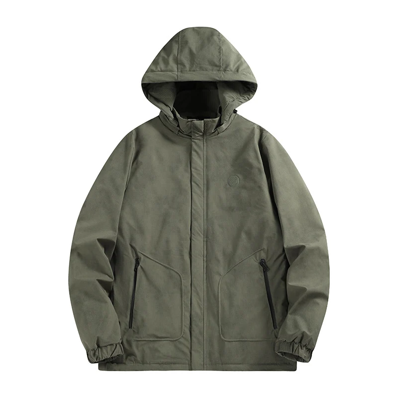 Herren Wasserdichte Kapuzen-Softshelljacke mit mattierter Oberfläche und verdecktem Reißverschluss Drune
