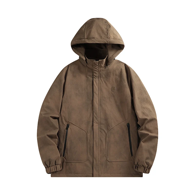 Herren Wasserdichte Kapuzen-Softshelljacke mit mattierter Oberfläche und verdecktem Reißverschluss Drune