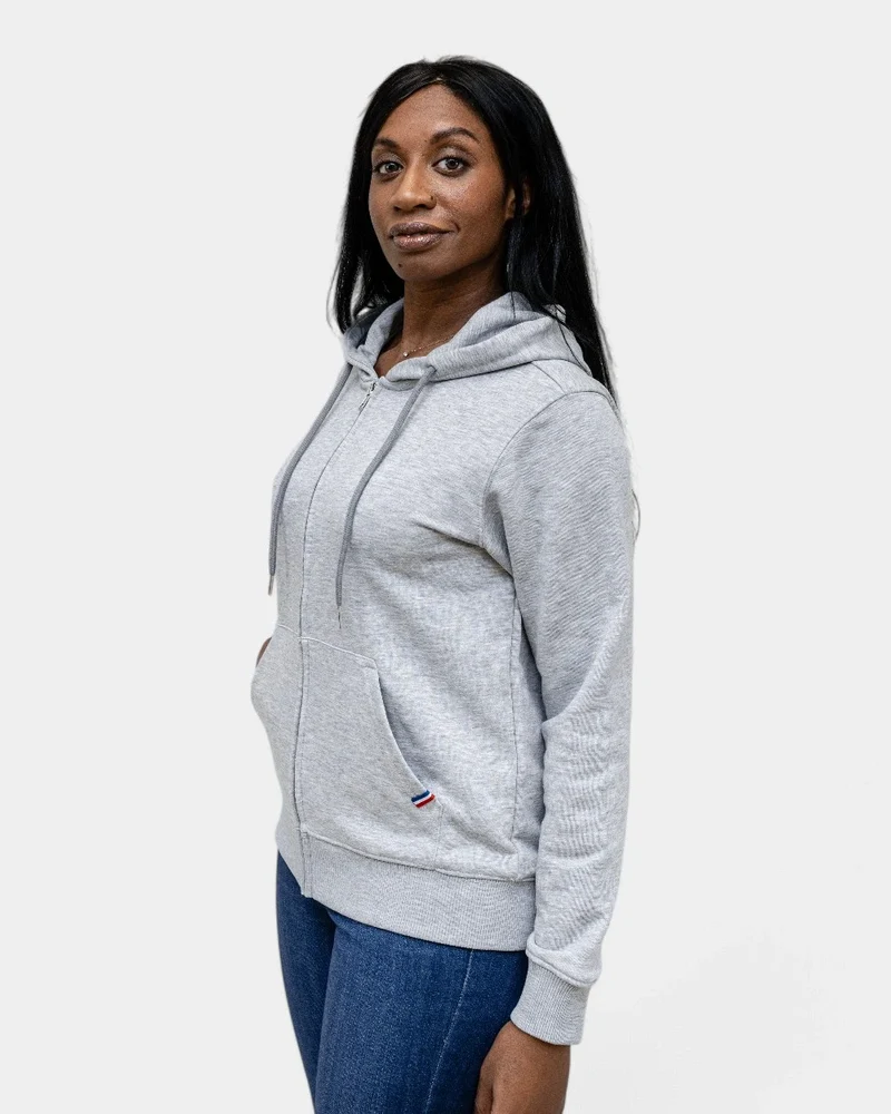 Damen-Hoodie Made in France mit Reißverschluss zum Personalisieren