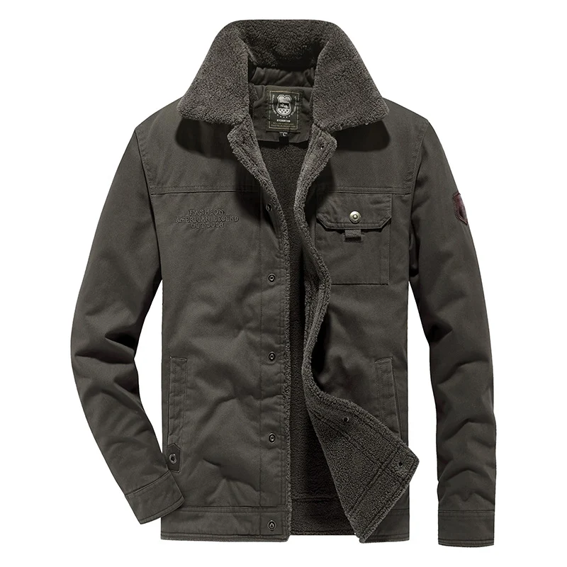 Herren Baumwoll-Canvas Feldjacke mit Teddyfutter und Utility-Taschen Drune