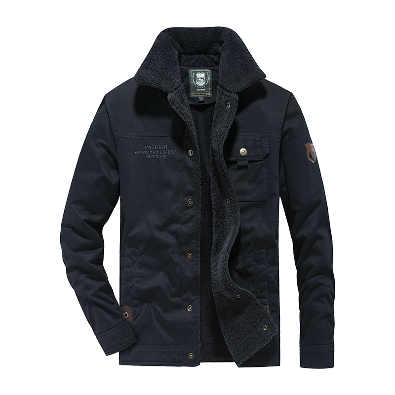 Herren Baumwoll-Canvas Feldjacke mit Teddyfutter und Utility-Taschen Drune