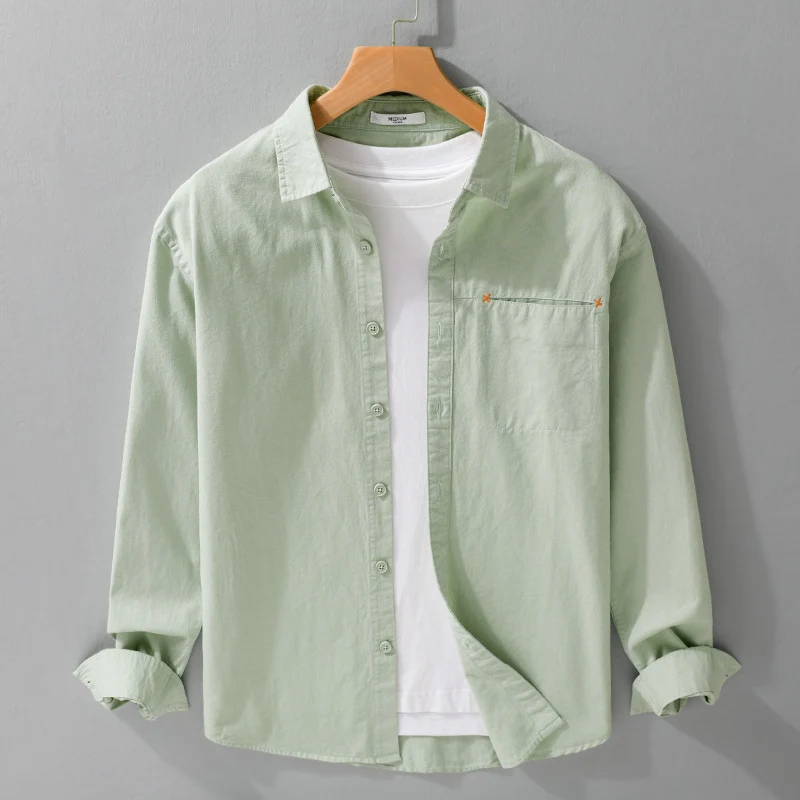 Herren Leichtes Baumwoll-Layering-Overshirt mit tonaler Brusttasche und Soft‑Touch‑Finish Drune