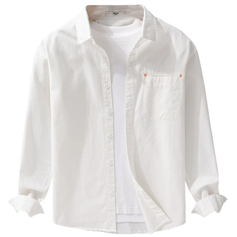 Herren Leichtes Baumwoll-Layering-Overshirt mit tonaler Brusttasche und Soft‑Touch‑Finish Drune