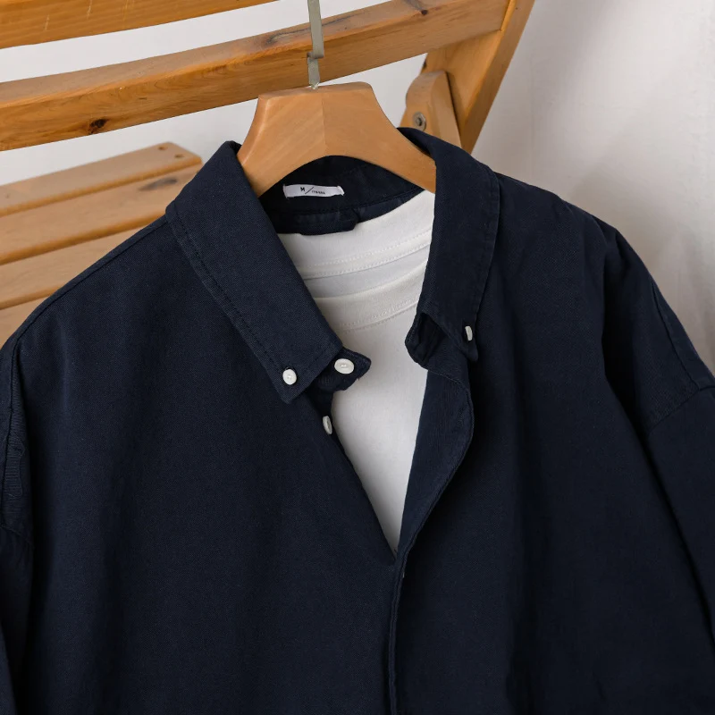 Herren Leichte Baumwoll-Utility-Jacke mit Knopfleiste und elastischem Saum Drune