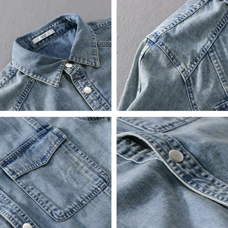 Herren lässiges Oversize Jeanshemd Drune