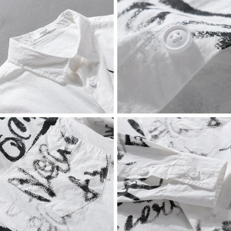 Herren Lässiges Overshirt mit grafischem Scribble-Print und Brusttasche Drune