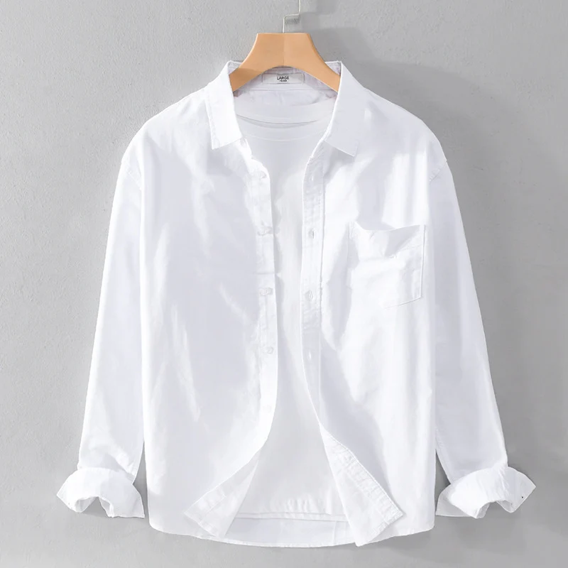 Herren Lässiges Baumwoll-Layering-Overshirt mit Kentkragen, Brusttasche und softem Twill-Finish Drune