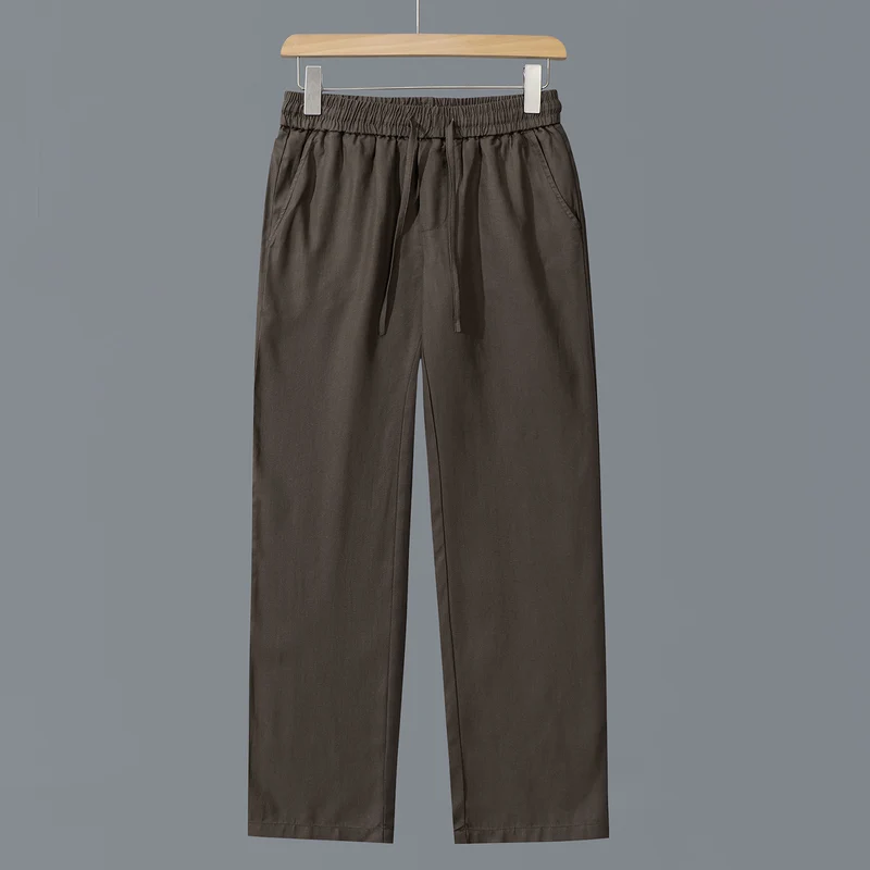 Herren Lässige Baumwoll-Chino mit elastischem Bund und Kordelzug Drune