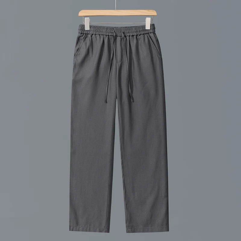 Herren Lässige Baumwoll-Chino mit elastischem Bund und Kordelzug Drune