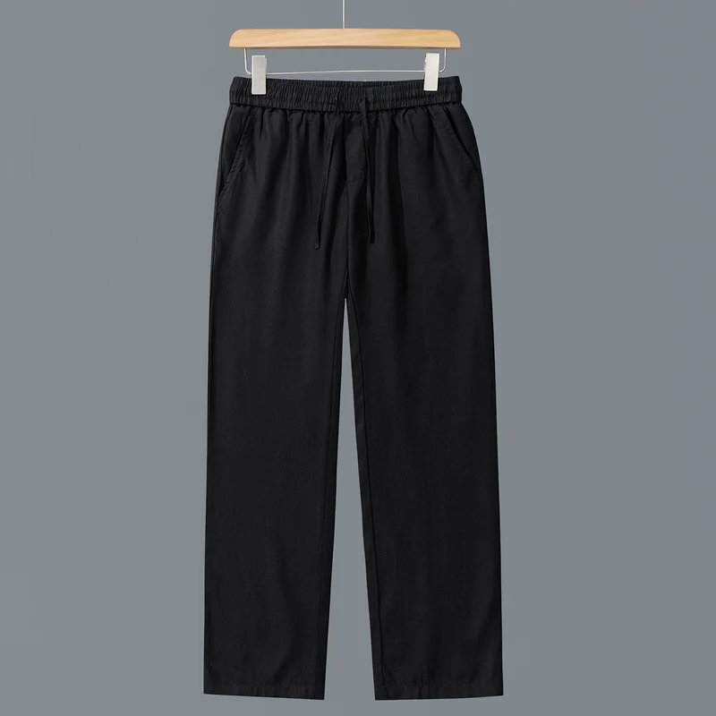 Herren Lässige Baumwoll-Chino mit elastischem Bund und Kordelzug Drune