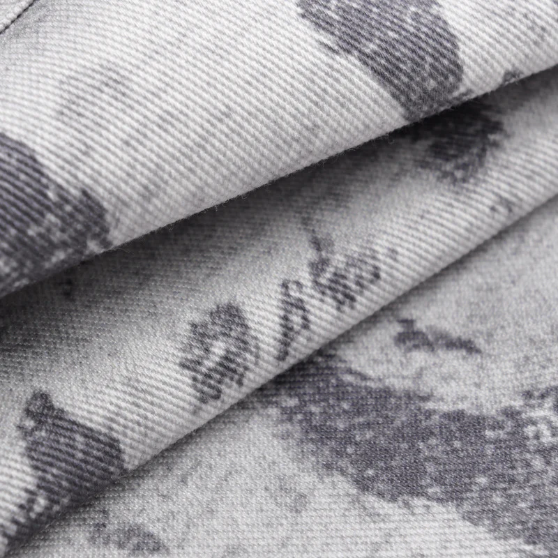Herren Langärmeliges Baumwoll-Overshirt mit abstraktem Sprühmuster und aufgesetzter Brusttasche Drune