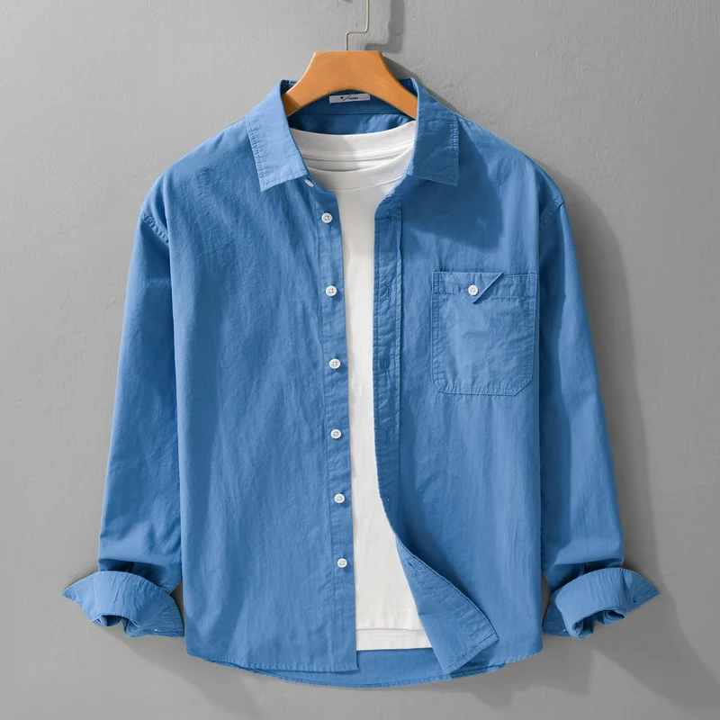 Herren Lagenhemd mit integriertem T-Shirt-Layer und aufgesetzter Brusttasche Drune