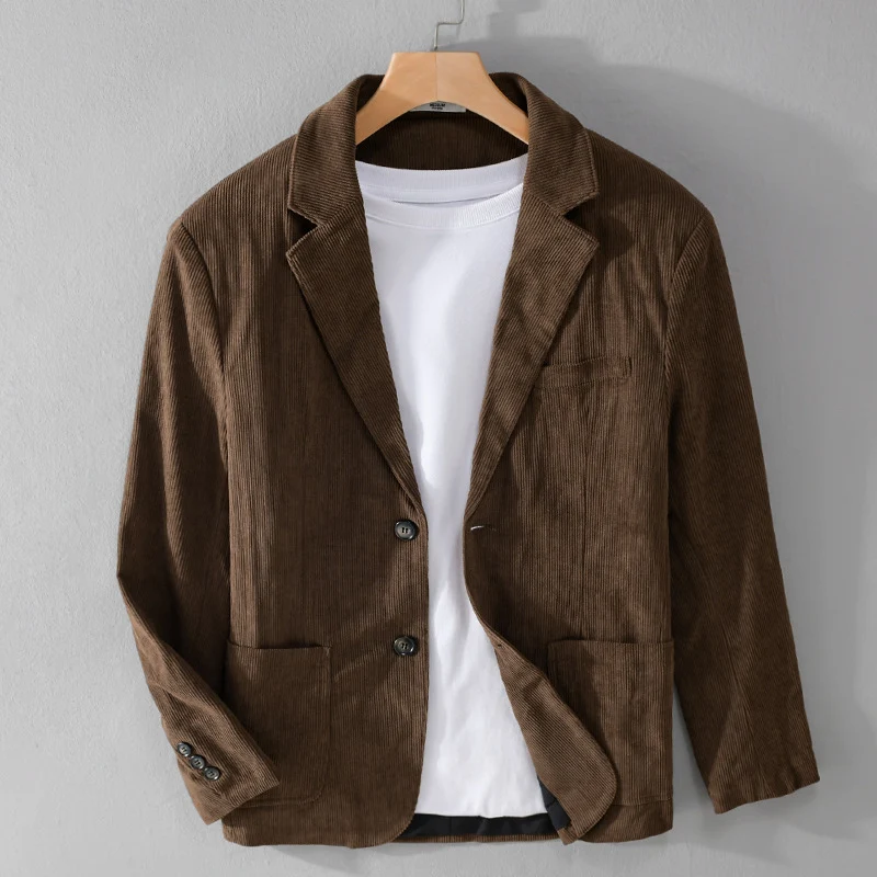 Herren Kordsakko im smart-casual Stil mit klassischer Knopfleiste Drune