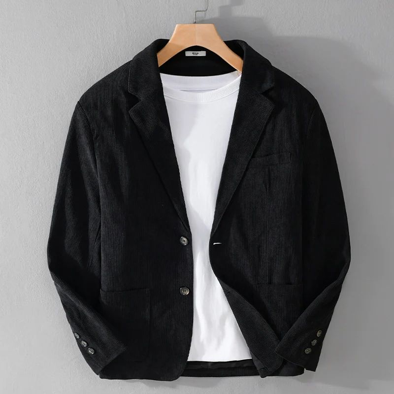 Herren Kordsakko im smart-casual Stil mit klassischer Knopfleiste Drune