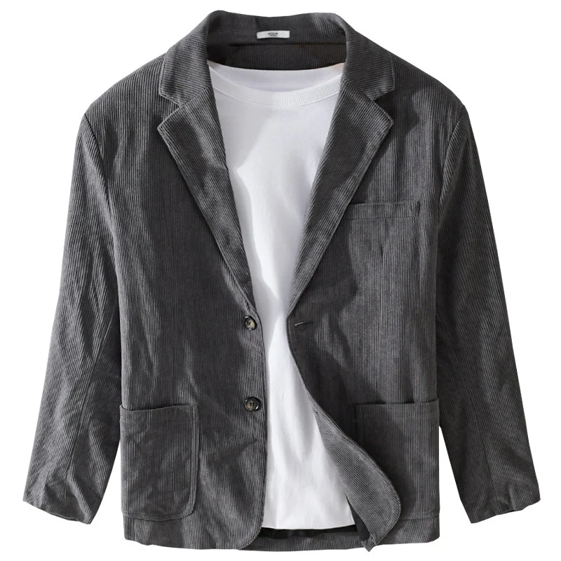 Herren Kordsakko im smart-casual Stil mit klassischer Knopfleiste Drune