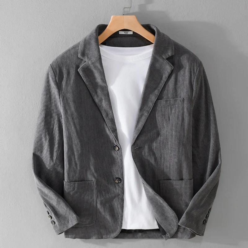 Herren Kordsakko im smart-casual Stil mit klassischer Knopfleiste Drune