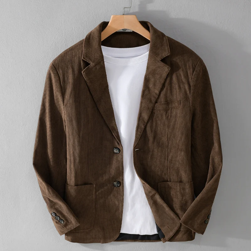 Herren Kordsakko im smart-casual Stil mit klassischer Knopfleiste Drune