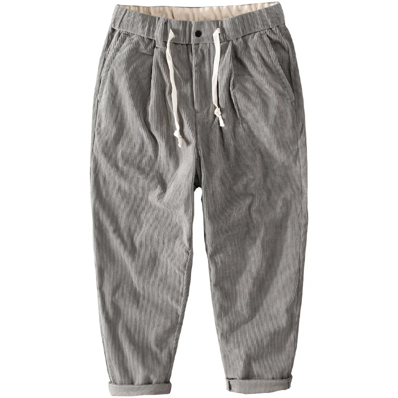 Herren Kordhose im Relaxed‑Tapered mit Kordelzugbund und Umschlag Drune
