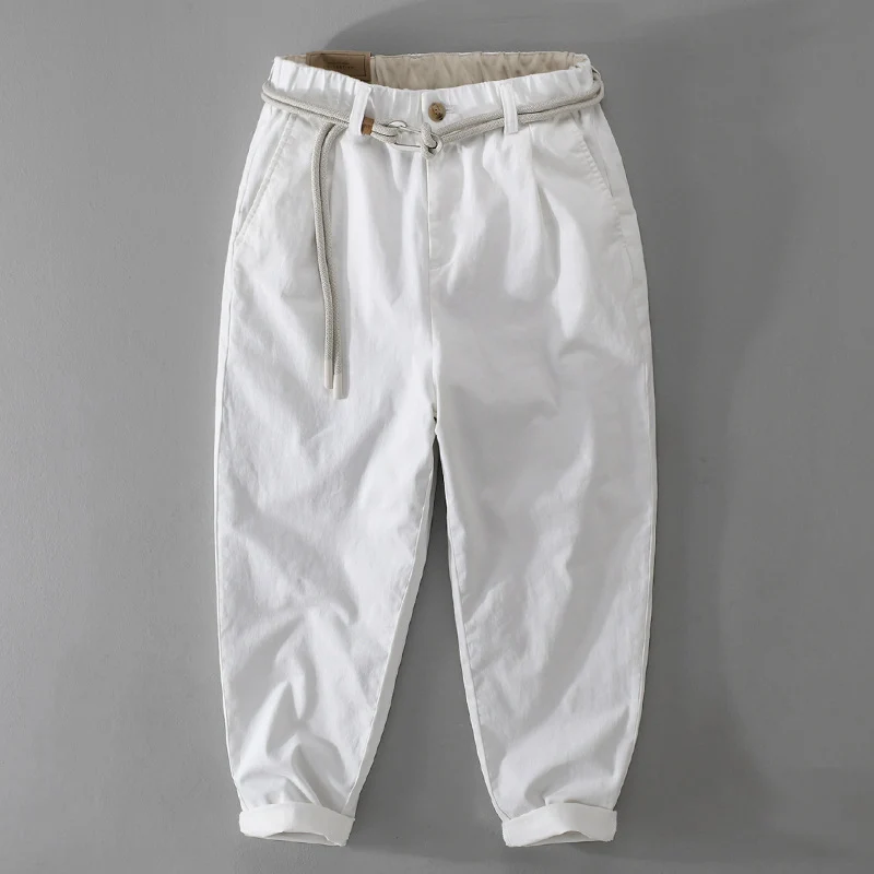 Herren Kordelbund-Tapered-Hose aus Baumwollmix mit elastischem Bund und konischem Bein Drune