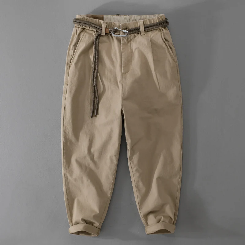 Herren Kordelbund-Tapered-Hose aus Baumwollmix mit elastischem Bund und konischem Bein Drune