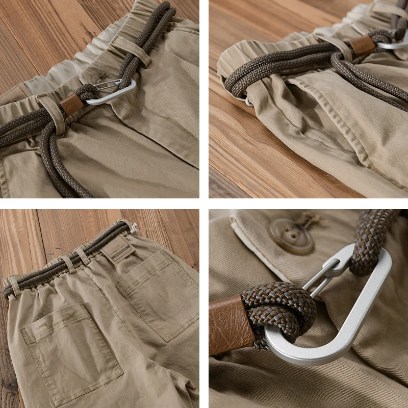 Herren Kordelbund-Tapered-Hose aus Baumwollmix mit elastischem Bund und konischem Bein Drune