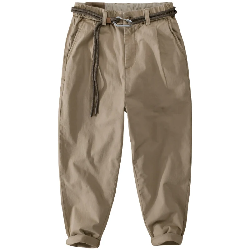 Herren Kordelbund-Tapered-Hose aus Baumwollmix mit elastischem Bund und konischem Bein Drune