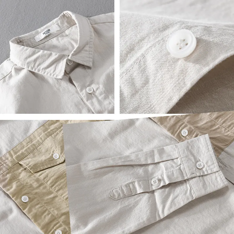 Herren Kontrast-Brusttaschen-Overshirt aus leichter Baumwollmischung mit Relaxed‑Fit Drune