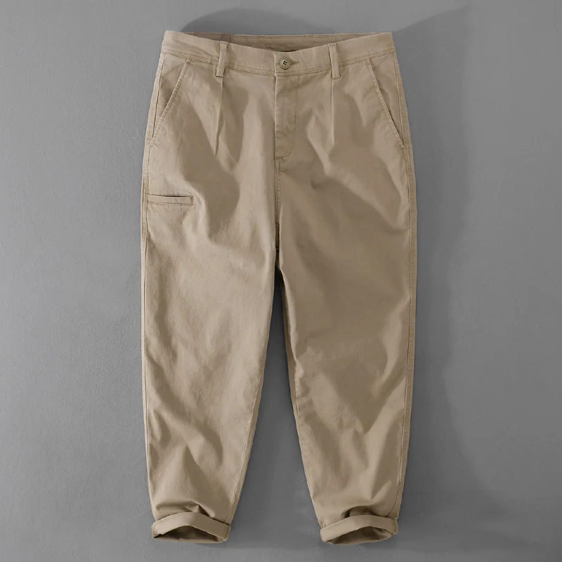 Herren Konische Baumwoll-Chino mit Cargo-Tasche und gekrempeltem Saum Drune