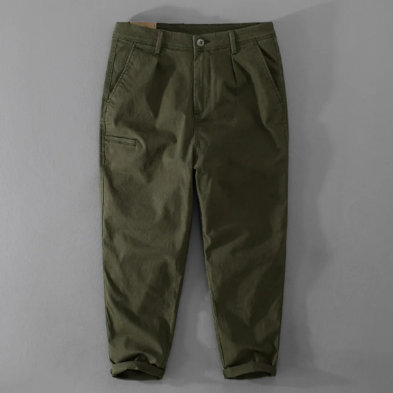 Herren Konische Baumwoll-Chino mit Cargo-Tasche und gekrempeltem Saum Drune