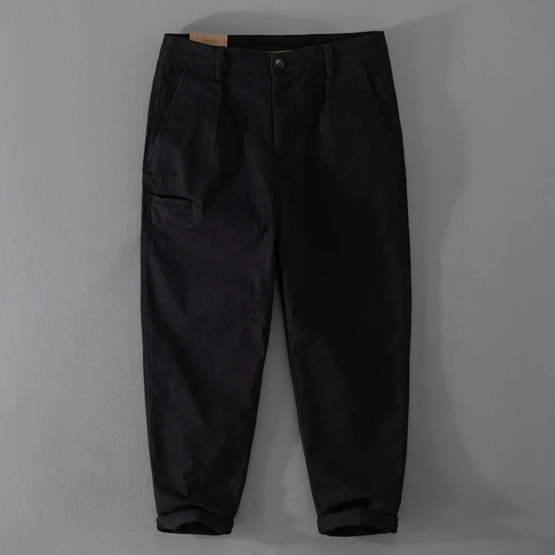 Herren Konische Baumwoll-Chino mit Cargo-Tasche und gekrempeltem Saum Drune
