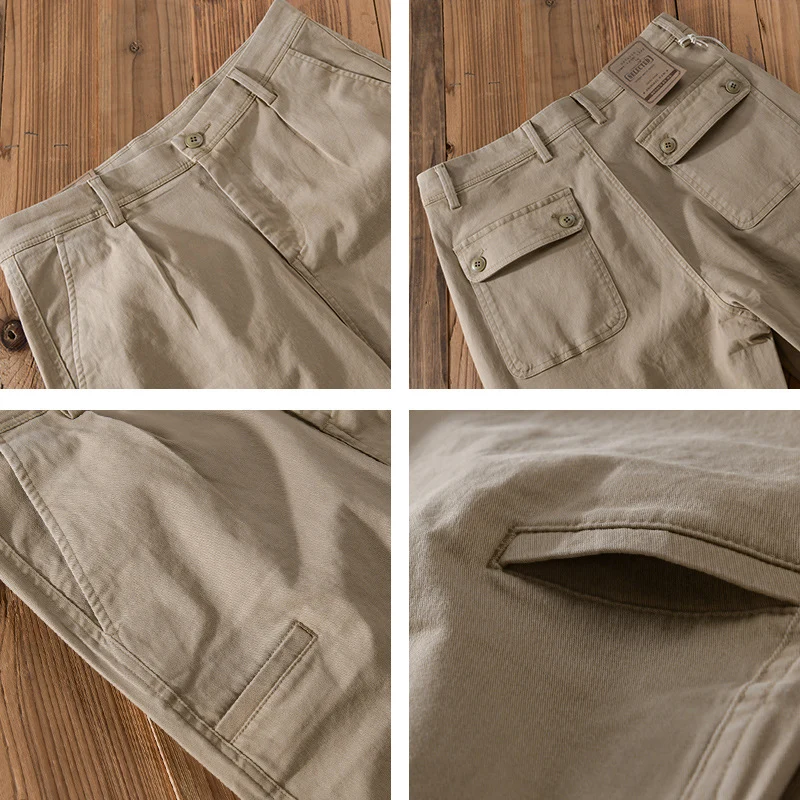 Herren Konische Baumwoll-Chino mit Cargo-Tasche und gekrempeltem Saum Drune