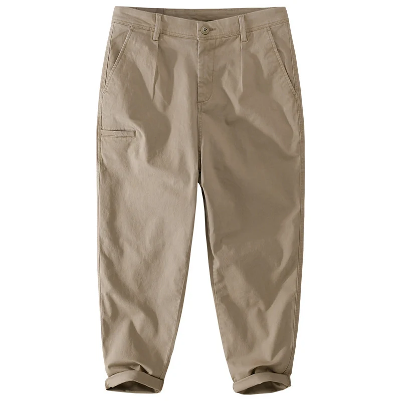 Herren Konische Baumwoll-Chino mit Cargo-Tasche und gekrempeltem Saum Drune