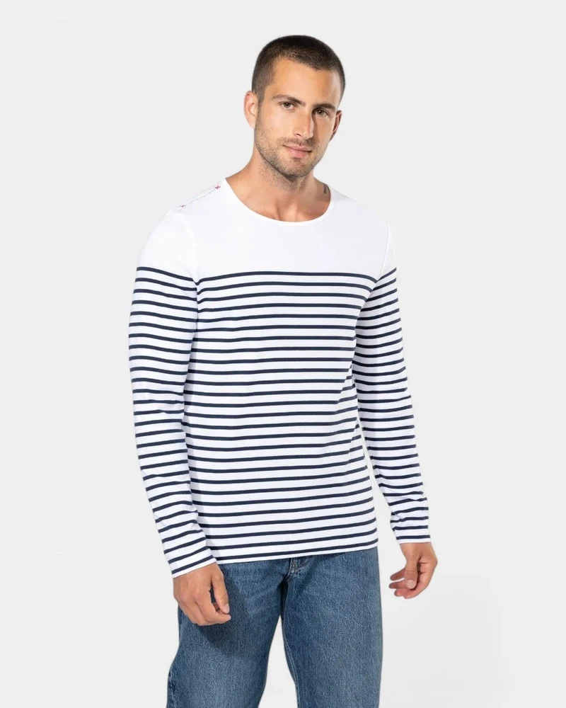 Marinière für Herren mit langen Ärmeln zum Personalisieren