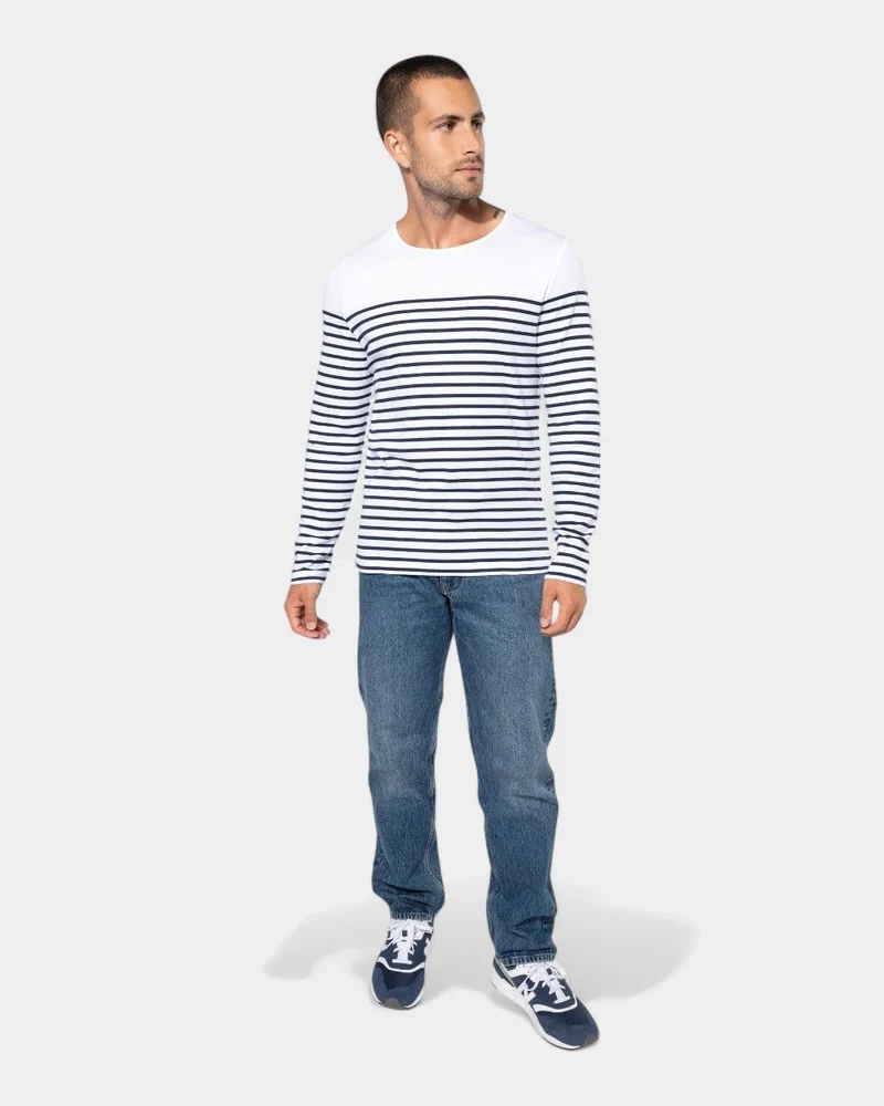 Marinière für Herren mit langen Ärmeln zum Personalisieren