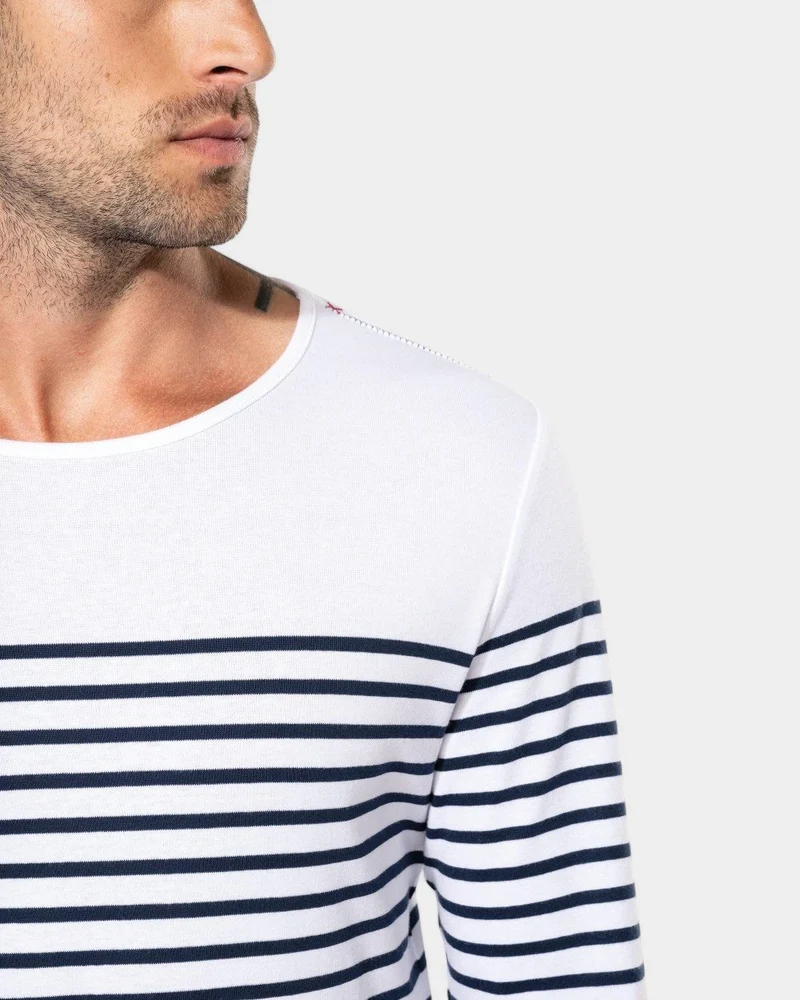 Marinière für Herren mit langen Ärmeln zum Personalisieren